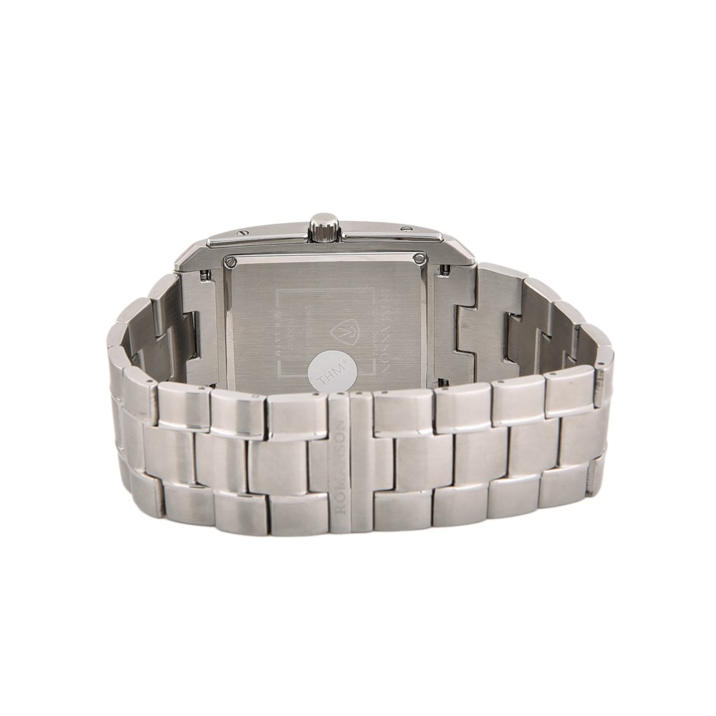 Đồng hồ Romanson Men Watch TM2629JMWWH nam mặt chữ nhật, máy Thụy Sĩ, kính chống xước, dây thép cao cấp chính hãng