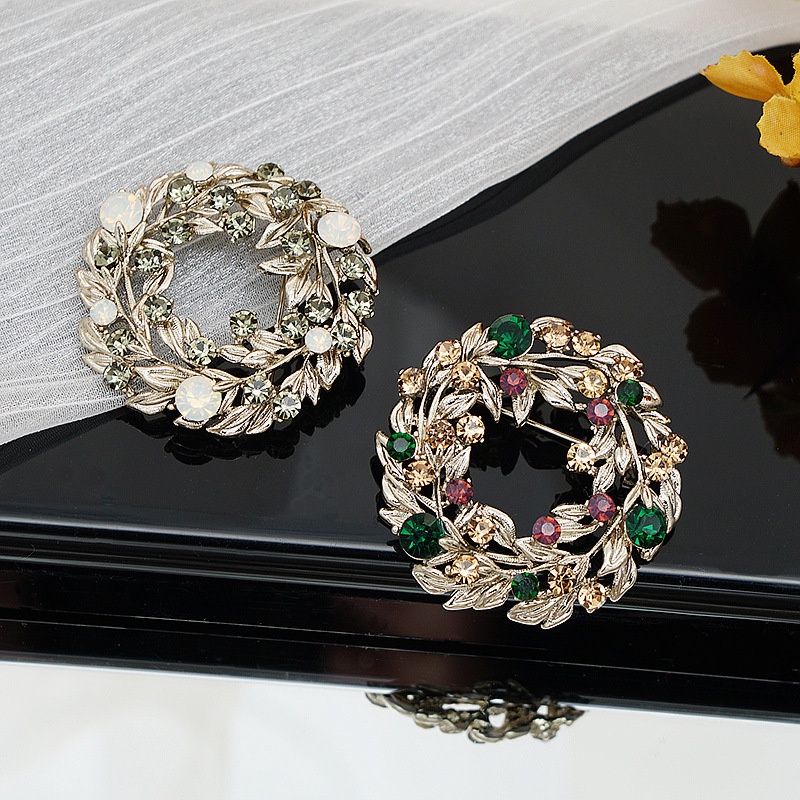 Trâm Cài Áo Hình Hoa Đính Đá Sang Trọng Phong Cách Vintage