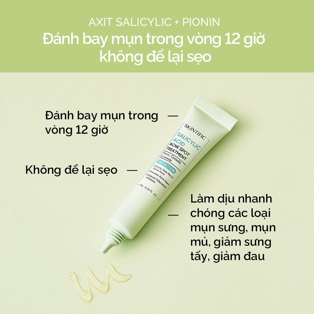 Combo giảm mụn SKINTIFIC gồm Serum giảm mụn 20ml + Gel chấm mụn 10g + Kem dưỡng ẩm 5X 30g