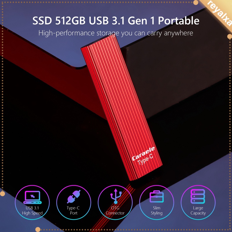 Ổ Cứng Ssd 500gb Sang 430mb / S Usb 3.1 Gen-1 Usb-C Kích Thước C Kích Thước 10.7x3.2cm / 4.2x1.26 Inch