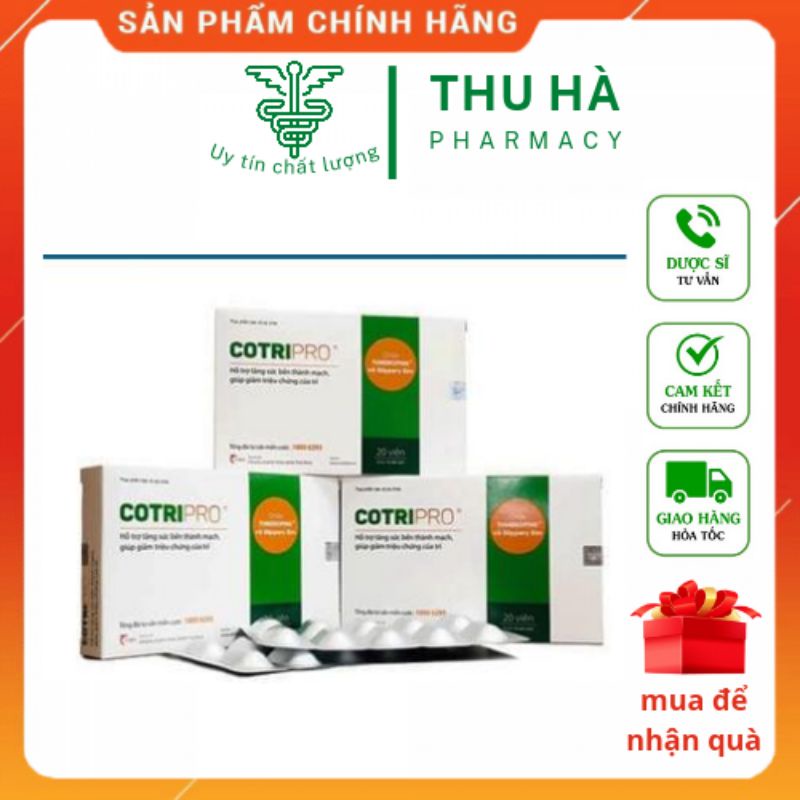 Viên uống COTRIPRO Hộp 20 viên khỏi lo trĩ , táo bón