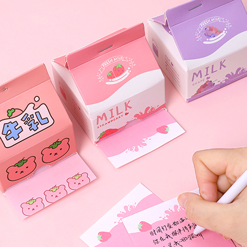 Set 230 tờ giấy ghi chú hình hộp sữa đáng yêu tiện dụng