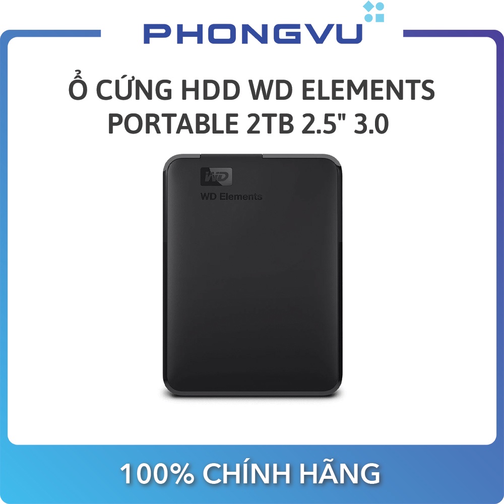 Ổ cứng HDD WD Elements Portable 2TB 2.5" 3.0 (WDBU6Y0020BBK-WESN) - Bảo hành 24 tháng
