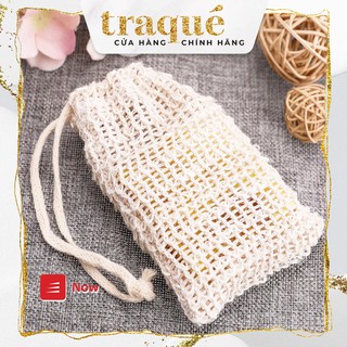 Túi vải sợi tự nhiên đựng xà bông tắm tạo bọt, tẩy tế bào chết