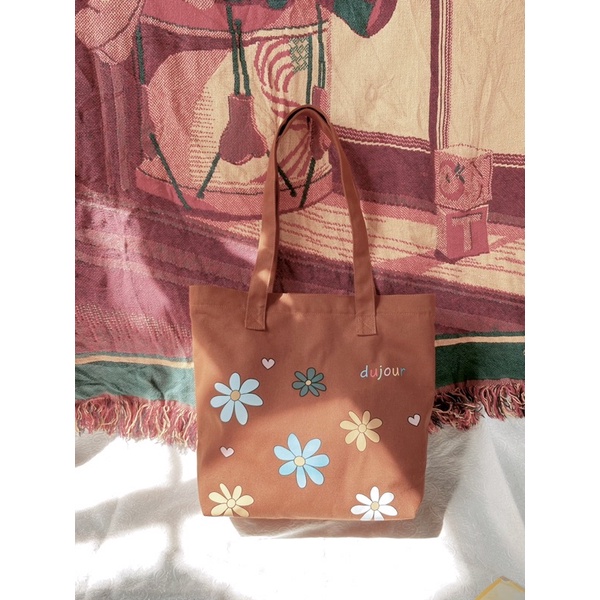 Túi tote canvas DUJOUR in hoạ tiết