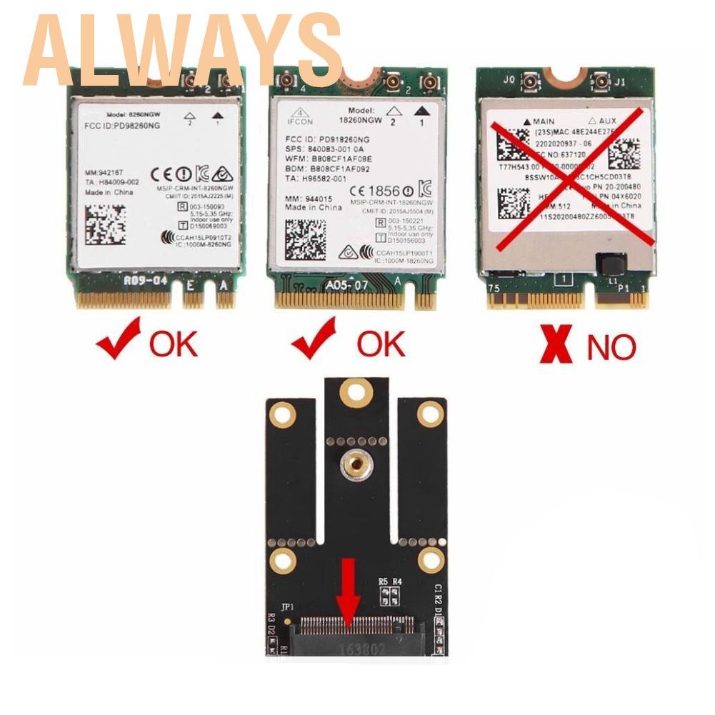 Card chuyển đổi Mini adapter NGFF sang 2 Wifi không dây PCI-E Bluetooth cho Notebook
