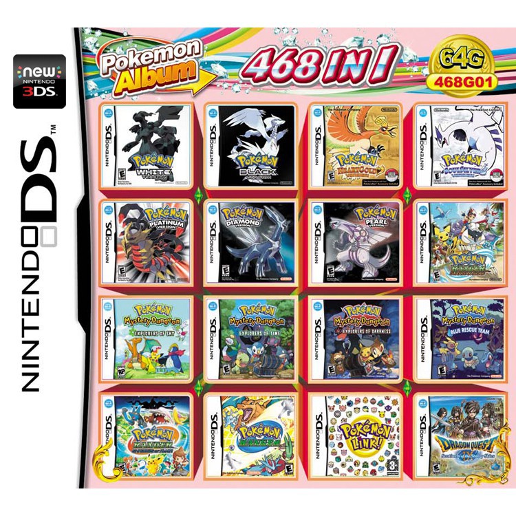 Bộ thẻ trò chơi cổ điển cho máy chơi game Nintendo Ds 3d