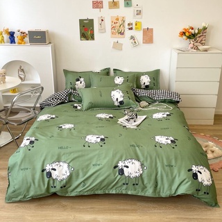 Nguyên Bộ Ga Trải Giường (Hình Thật) Chần Bông Cừu Cute Phối Cotton M2*2M-M4*2M- M6*2M-M8*2M