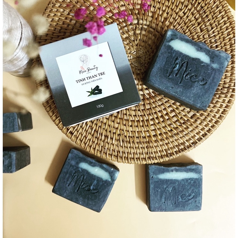 Xà Bông Handmade Tinh than tre Mice Beauty - Xà phòng 100% Thiên Nhiên - Thải độc, Hết mụn viêm - 100Gr | BigBuy360 - bigbuy360.vn