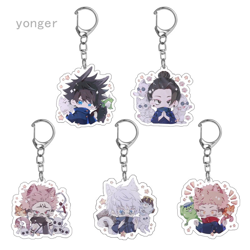 Móc Khóa Acrylic Hình Jujutsu Kaisen Satoru Gojou Itadori Yuuji Fushigura Megumi Nobara Kugisaki