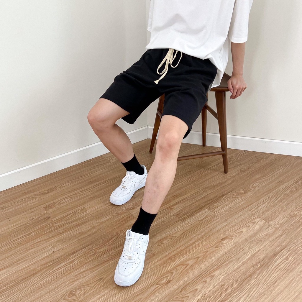 Quần Đùi Nam ⚡𝐆𝐢́𝐚 𝐇𝐮̉𝐲 𝐃𝐢𝐞̣̂𝐭 ⚡ Quần Short Unisex, chất nỉ da cá có dây, mặc ở nhà đi chơi đều được