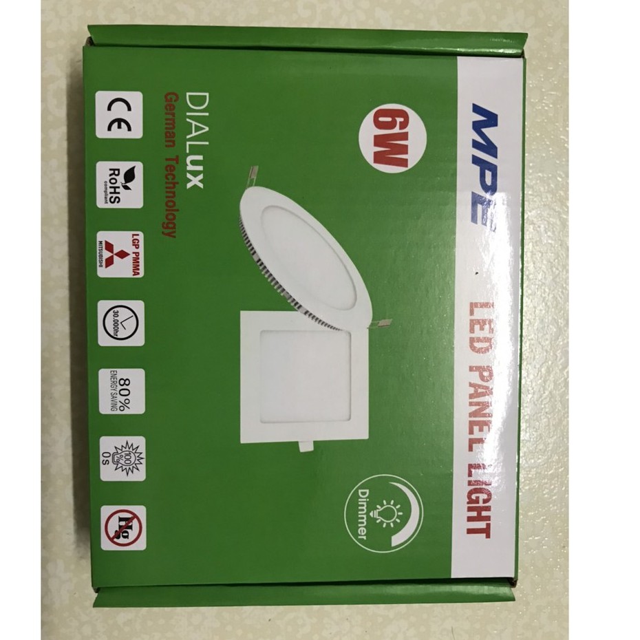 MPE - Đèn led Panel âm trần tròn 6w trắng, vàng, trung tính, 3 chế độ MPE RPL-6 CHỪA LỔ 105MM