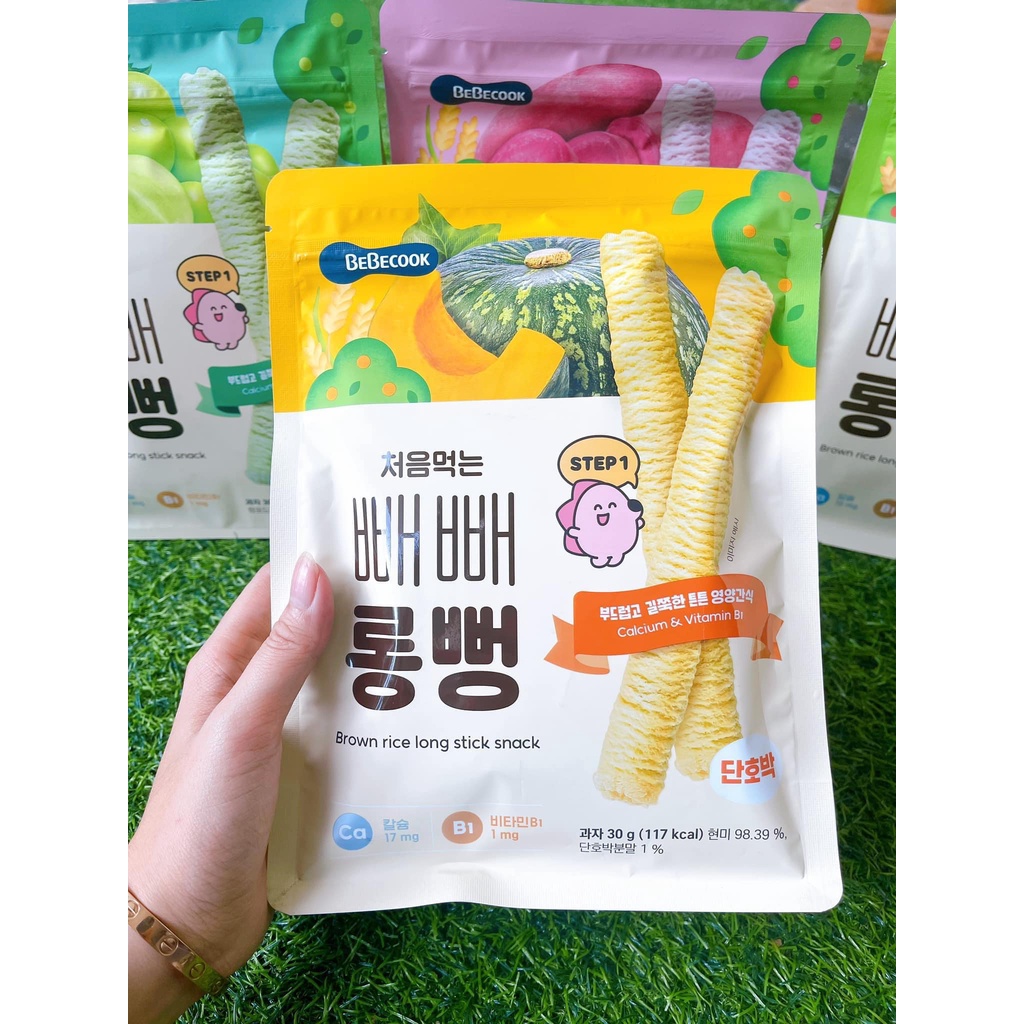 Bánh Gạo Lứt Hữu Cơ Bebecook Hình Que Hàn Quốc