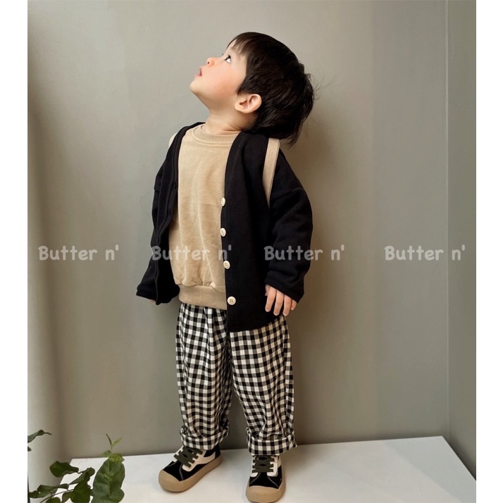 Cardigan Len Đen Cho Bé