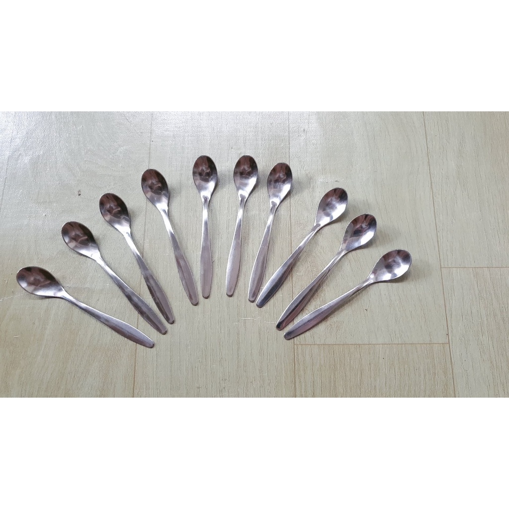 Bộ 10 Thìa Cafe Inox Giọt Lệ Trơn KT : 13x2cm (ảnh thật)