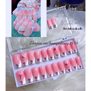 Móng úp dán thiết kế Nail 12-14-20- 22 móng tay giả cao cấp sơn gel thợ nail làm kèm keo dũa (đủ cỡ phom chuẩn)