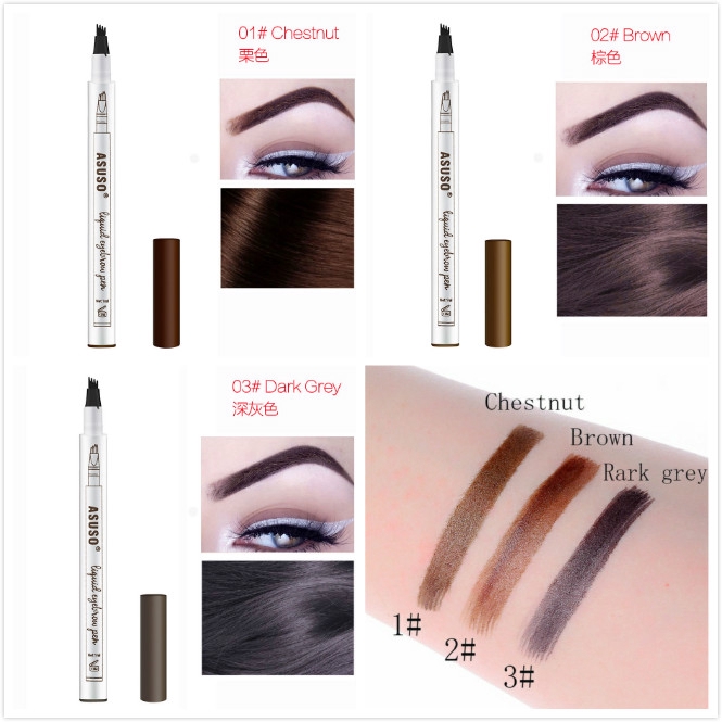 [Hàng mới về] Bút kẻ lông mày 4 màu tùy chọn làm đẹp cho nữ chất lượng cao