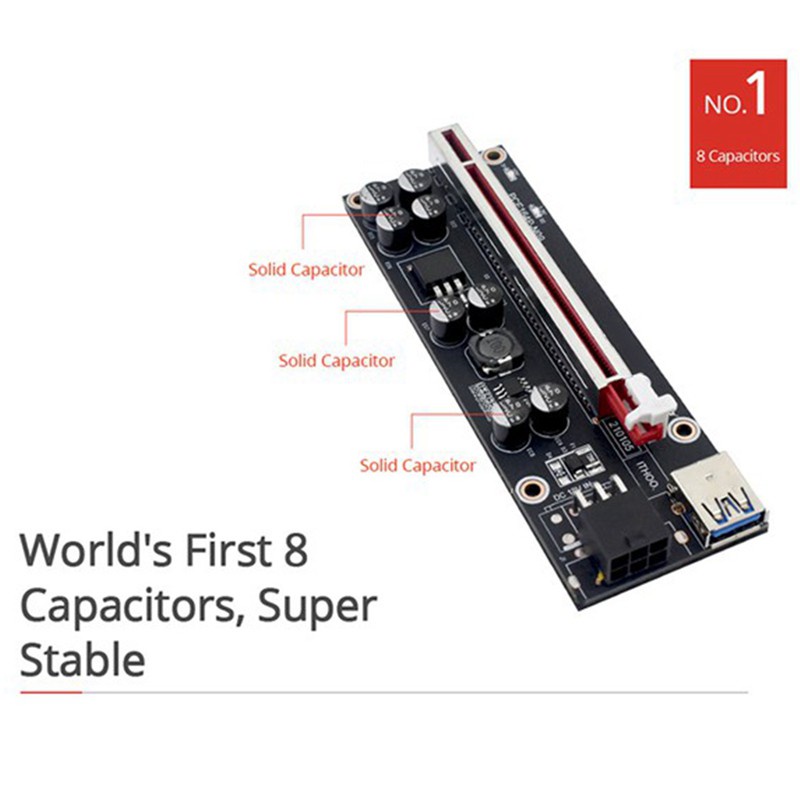 Set 5 Card Đồ Họa Ver009S Plus Pci-E Pci Express 1x Sang 16x Usb 3.0 | BigBuy360 - bigbuy360.vn