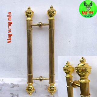 Tay nắm cửa inox mạ vàng vương niệm, Tay cầm cửa chính