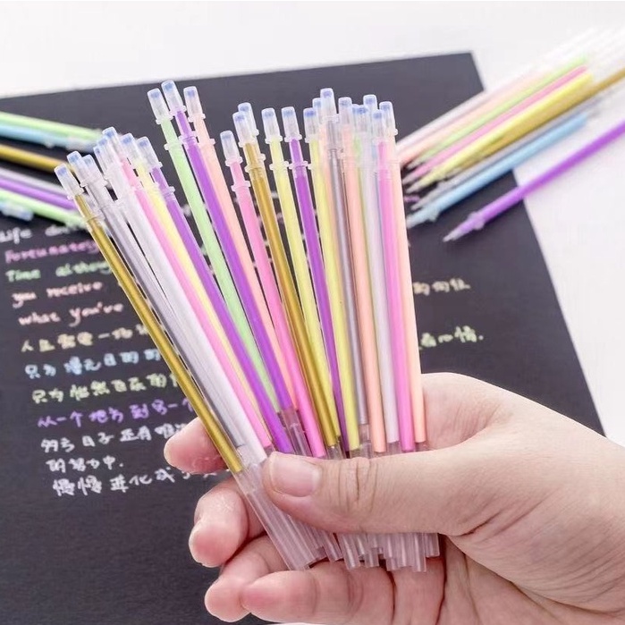 Set 12 Ngòi Bút Nhũ Huỳnh Quang Nhiều Màu Trang Trí