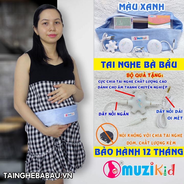 [ MÀU XANH ] TAI NGHE BÀ BẦU MUZIKID MÀU XANH - HÀNG CHÍNH HÃNG - TAINGHEBABAU.VN