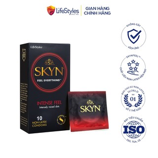 Bao cao su có gai lượn sóng LifeStyles SKYN Intense Feeling Non-latex cao cấp 10 bao