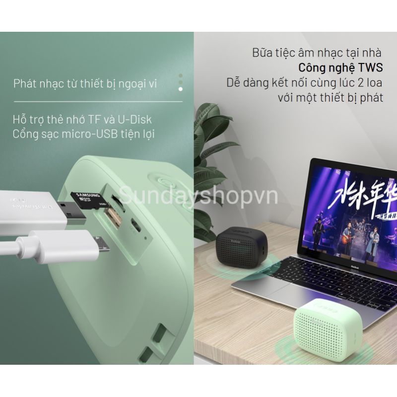 Loa Bluetooth 5.0 Yoobao M2 Hỗ trợ ghép đôi TWS Hàng chính hãng