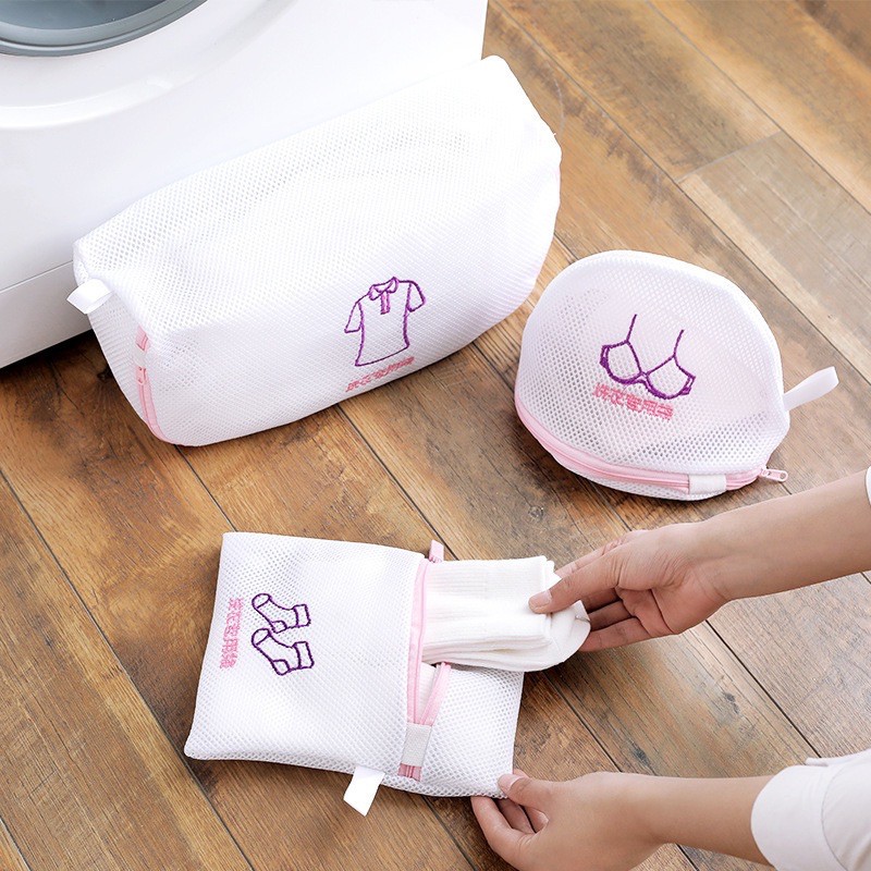COMBO 5 TÚI LƯỚI GIẶT MÁY BẢO VỆ QUẦN ÁO ĐỦ KÍCH THƯỚC