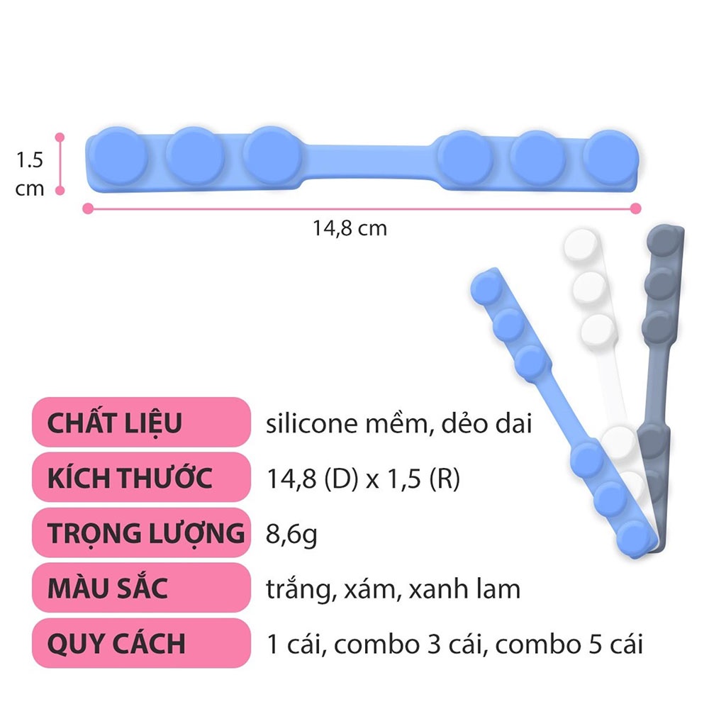 Dây đeo khẩu trang silicone chống đau tai 3 nấc điều chỉnh Micado