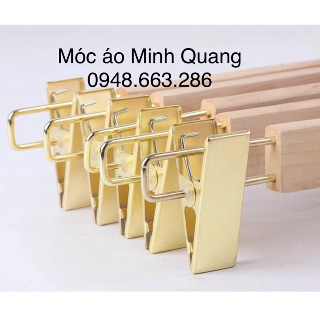 kẹp quần áo-móc kẹp gỗ-kẹp quần áo gỗ mộc đầu mạ vàng cao cấp,móc treo quần áo.móc gỗ,móc quần áo