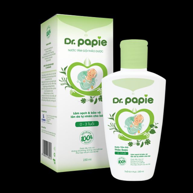 Nước Tắm Thảo Dược Dr.Papie Cho Bé Giúp Ngăn Ngừa Và Giảm Các Vấn Đề Về Da 250ml