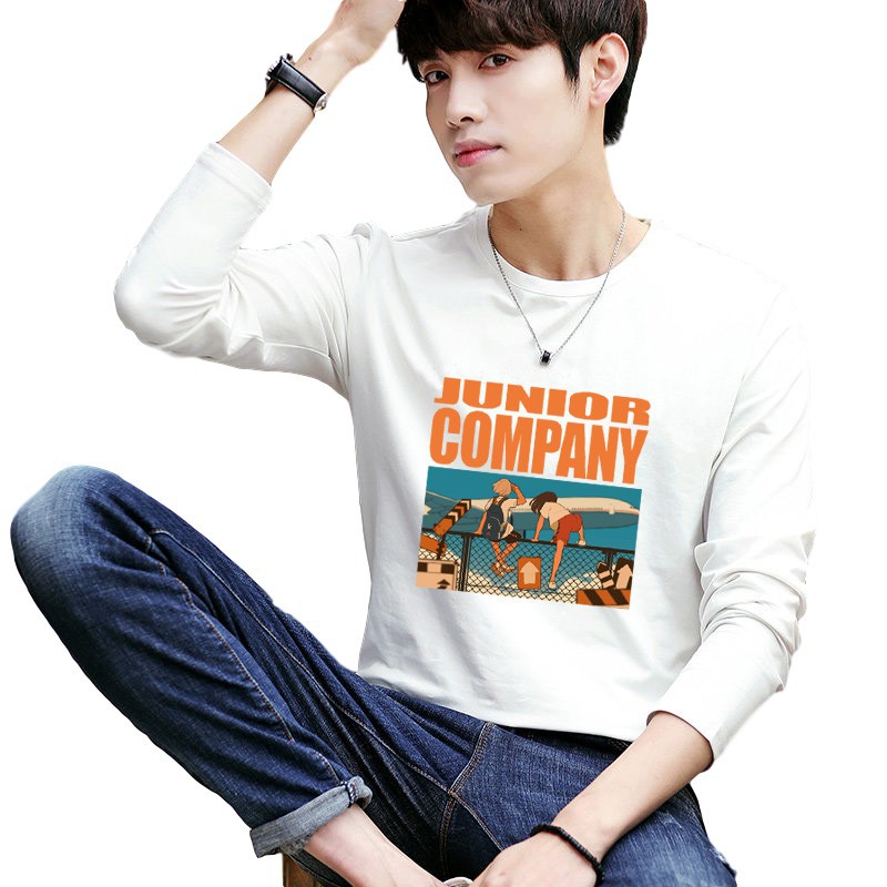Men's Korean round neck long-sleeved T-shirt casual printing T-sleeve | BigBuy360 - bigbuy360.vn
