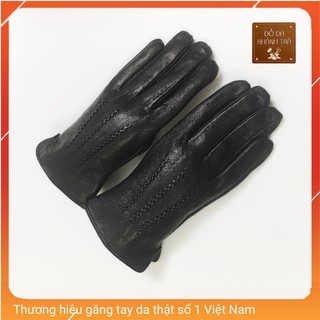 [Da thật] BH 24 tháng - Găng tay nam da hươu cao cấp của Nga lót lông mềm mịn chống nước cản gió siêu tốt DH03