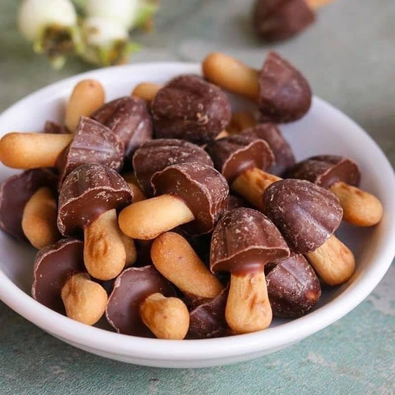 Bánh nấm Meiji Chocorooms 24 gói hộp 510g Mỹ. Date 03/2024