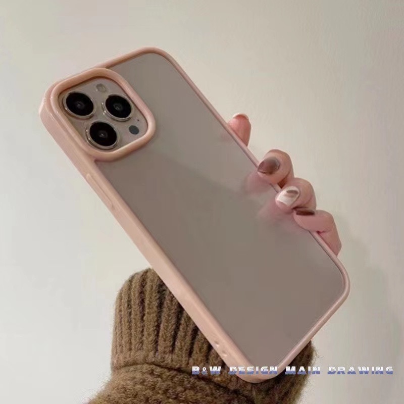 Ốp Điện Thoại Mềm Trong Suốt Viền Màu Trơn Đơn Giản Sang Trọng Cho iPhone 13 12 11 Pro MAX IX XS MAX XR 7 8 Plus