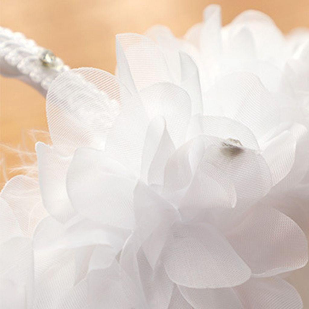 Giỏ Hoa Bằng Vải Satin Màu Trắng Lãng Mạn Dùng Trang Trí Tiệc