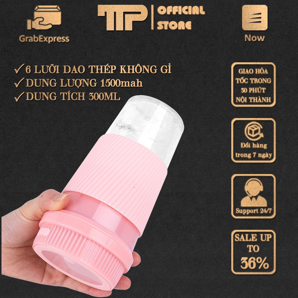 [6 LƯỠI] Máy xay sinh tố cầm tay mini CHÍNH HÃNG BEITU, sạc pin, máy xay sinh tố cầm tay đa năng dung tích 300ml