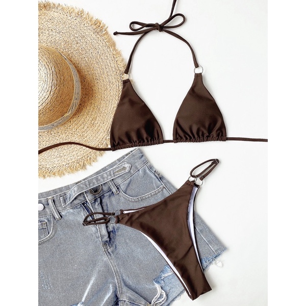 [BKN1252] &lt;ÂU&gt; SET BIKINI TRIANGLE NÂU SOCOLA