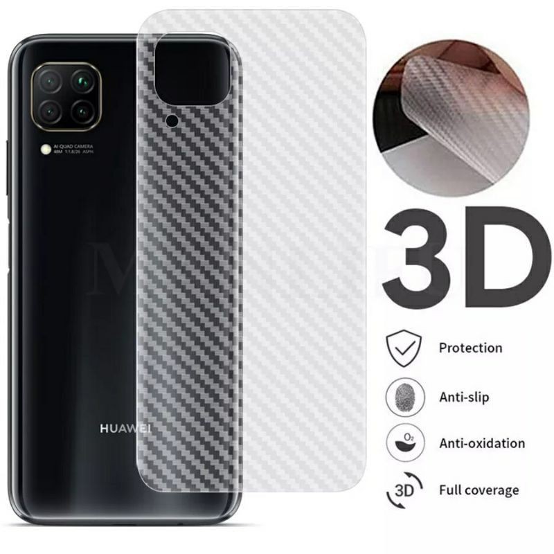 Huawei Nova 7I / P40 Lite |  Combo 4 món Kính cường lực  6D thiên thần , cường lực camera , dán lưng carbon , ốp lưng