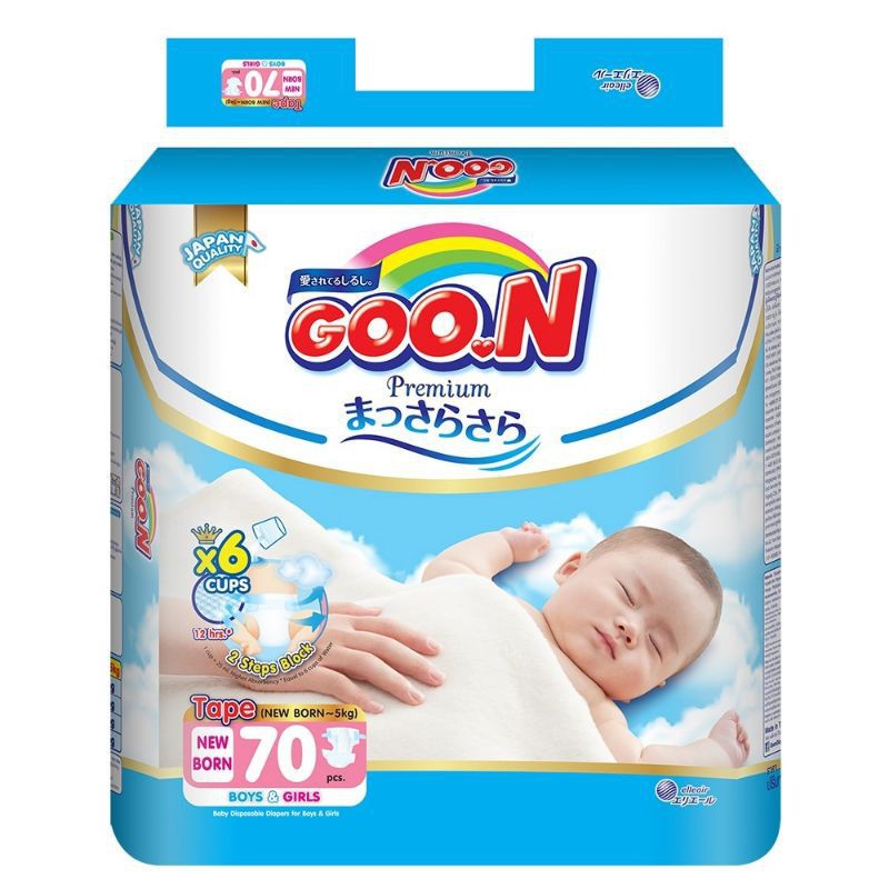 Tã Quần/Dán Goon Premium NB70/S64/M60/L50/XL46/M50/L46/XL42/XXL36/XXXL26