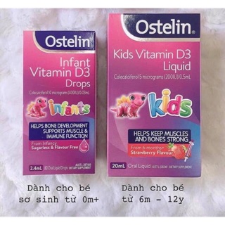 Vitamin D3 ostelin cho bé - hàng air ( date 2022)