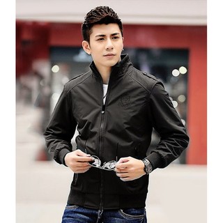 (tomboy) (2 màu) Áo khoác dù thêu huy chương