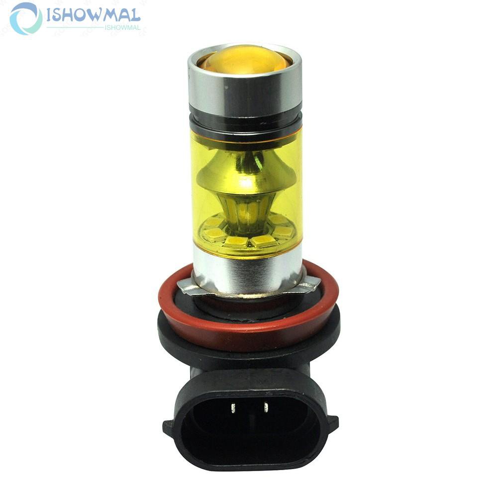 Set 2 bóng đèn LED ánh sáng vàng 100w 1500lm 4300k Dc 12v-24v Drl H11 H8 Bi Gầm Ô Tô đèn gầm ren
