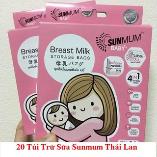 Túi trữ sữa Sunmum Thái Lan 20 túi
