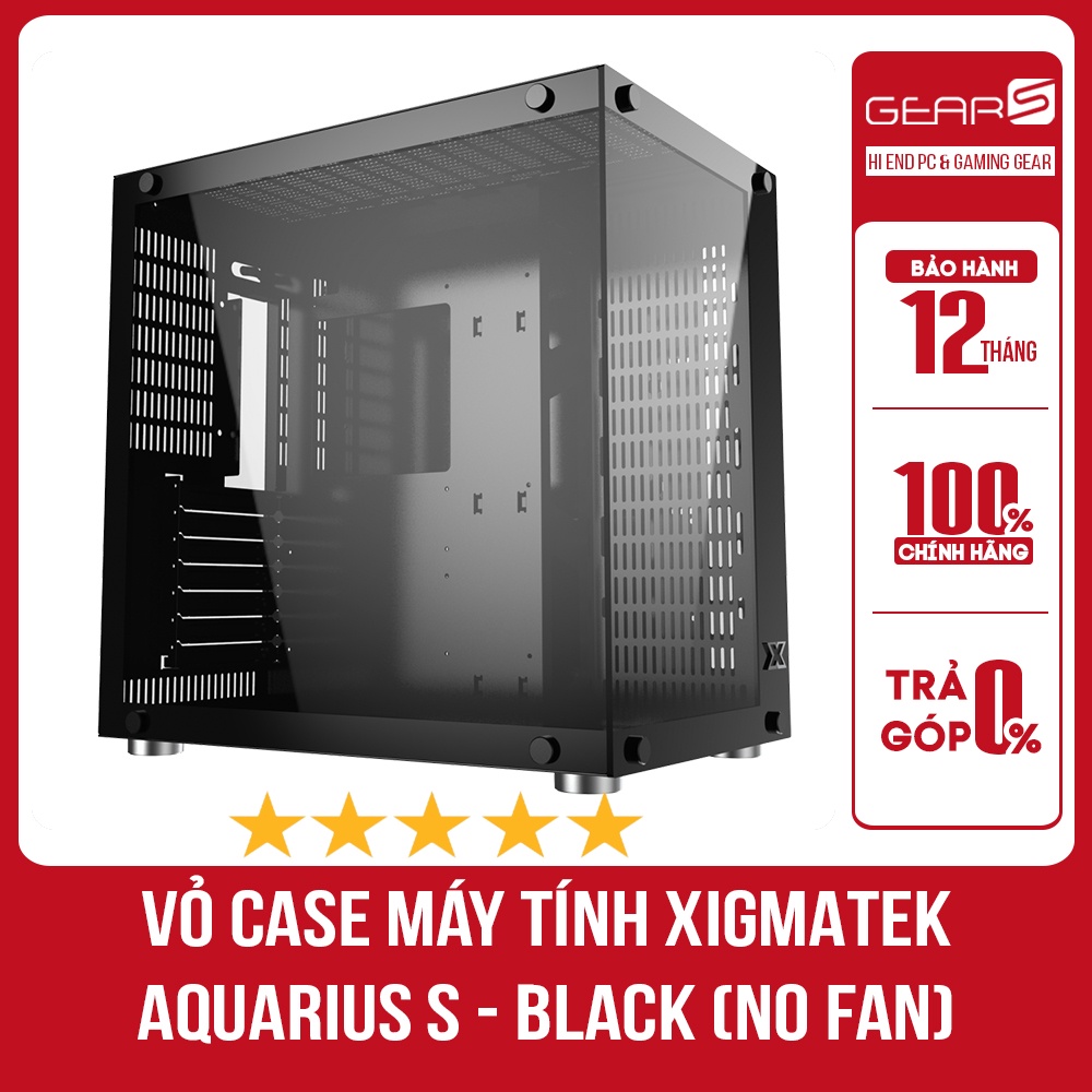 Vỏ Case Máy Tính XIGMATEK AQUARIUS S - BLACK (No Fan) - Chính hãng Mai Hoàng