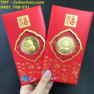 [TẾT 2021] Bao lì xì đồng xu con Trâu cute mạ vàng 2021 (mẫu giao ngẫu nhiên) -SP005044