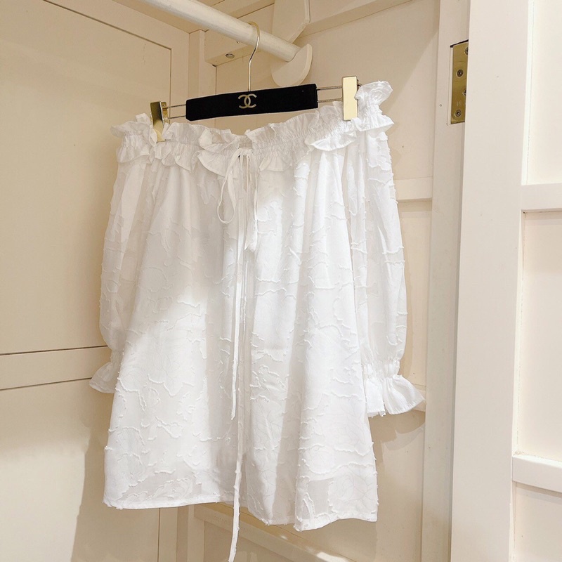 ANGEL TOP - Áo bẹt vai bánh bèo tiểu thư