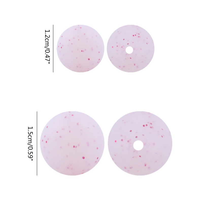 Set 5 Hạt Nhựa Silicone 12mm 15mm In Họa Tiết Làm Dịu Răng Cho Bé