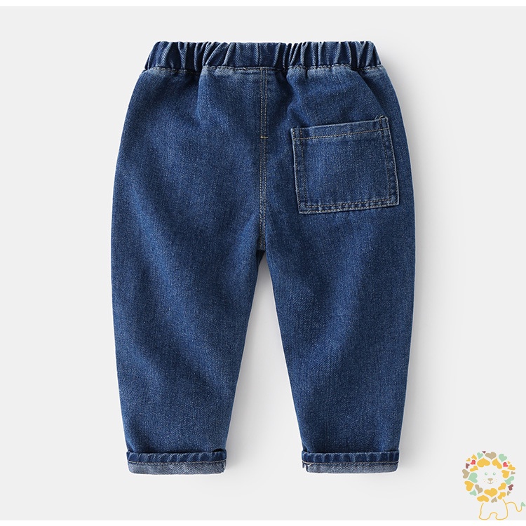 Quần jean bé trai WELLKIDS quần bò trẻ em quần dài lót lông co giãn siêu ấm size đại cho bé 2023