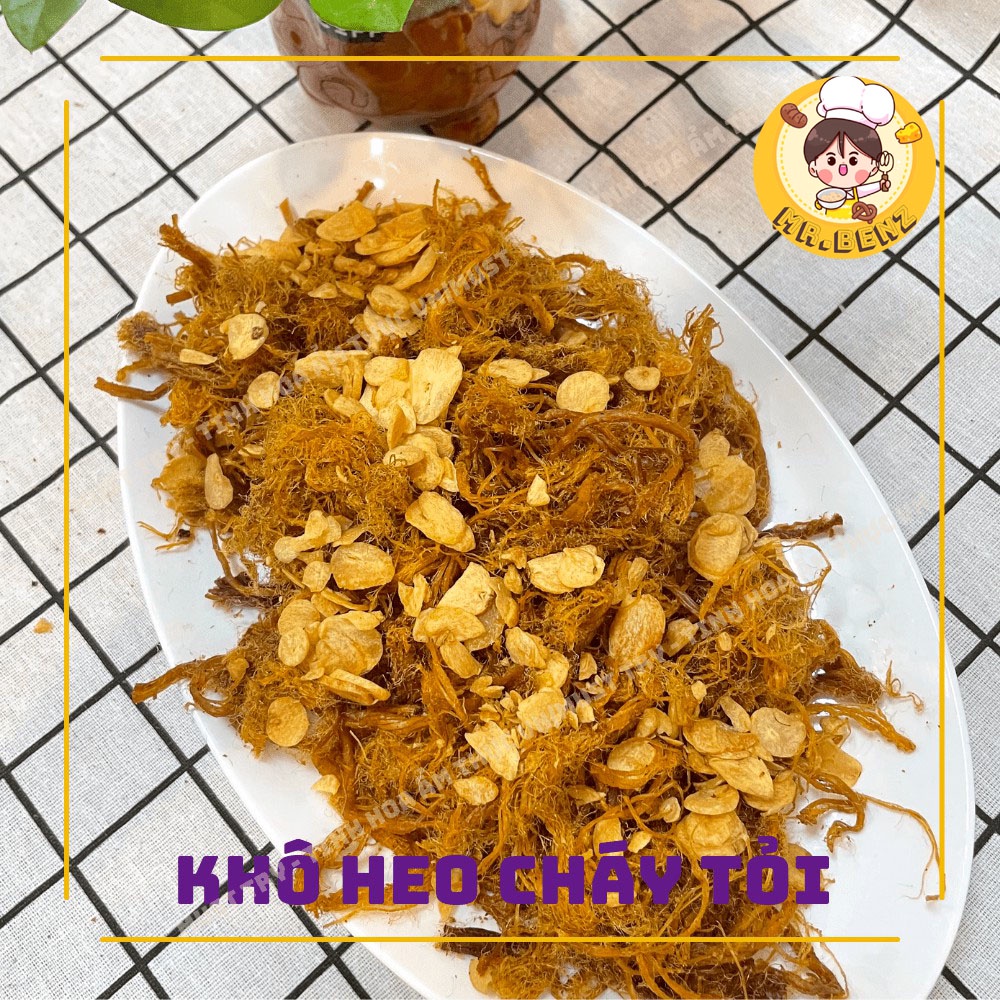 Khô Heo Cháy Tỏi 200g/hộp chuẩn vị ngon - Tinh Hoa Ẩm Thực Việt - Đồ ăn vặt ngon bổ rẻ Mr Benz | BigBuy360 - bigbuy360.vn